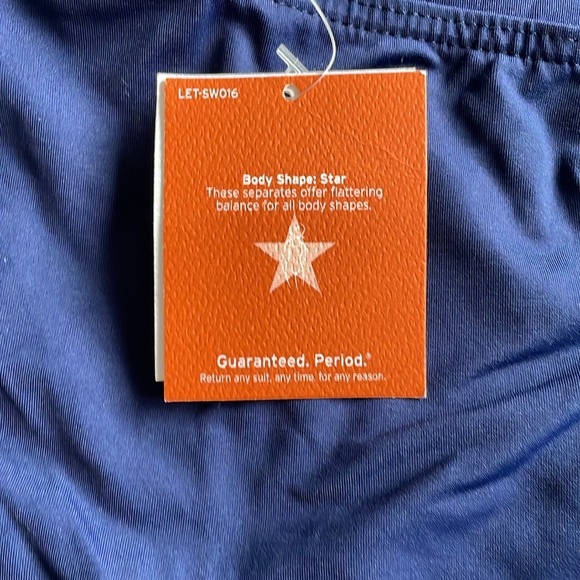 Lands end blue halter swimsuit top deep sea size 14 beaches living seperate new - Picture 6 of 7